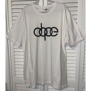 Dope Tshirt White With Black Logo Men’s Size 4XL